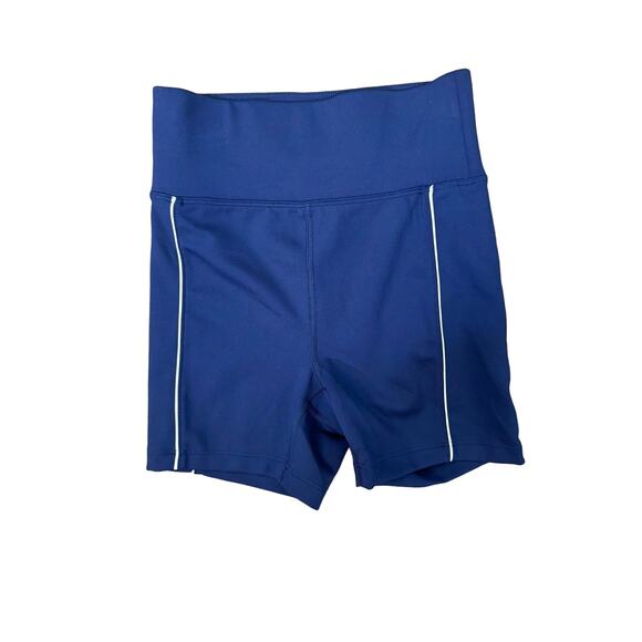 NWOT Ivy Collective Navy Blue and White Exercise Short Sz 2 - Picture 1 of 3